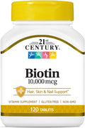 Biotin Tablets 10000 mcg, 120 Count, 6 Pack T36495