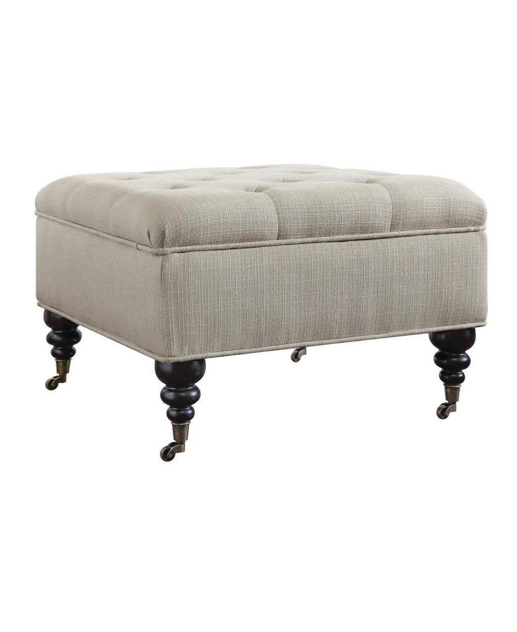 Blue Tufted Storage Ottoman with Casters U11016