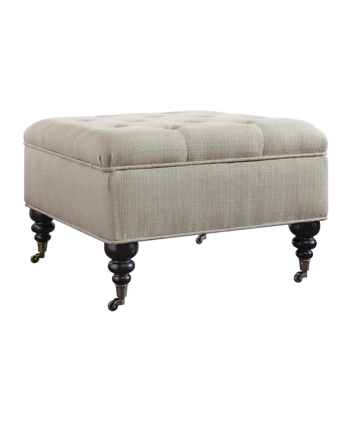Blue Tufted Storage Ottoman with Casters U11016
