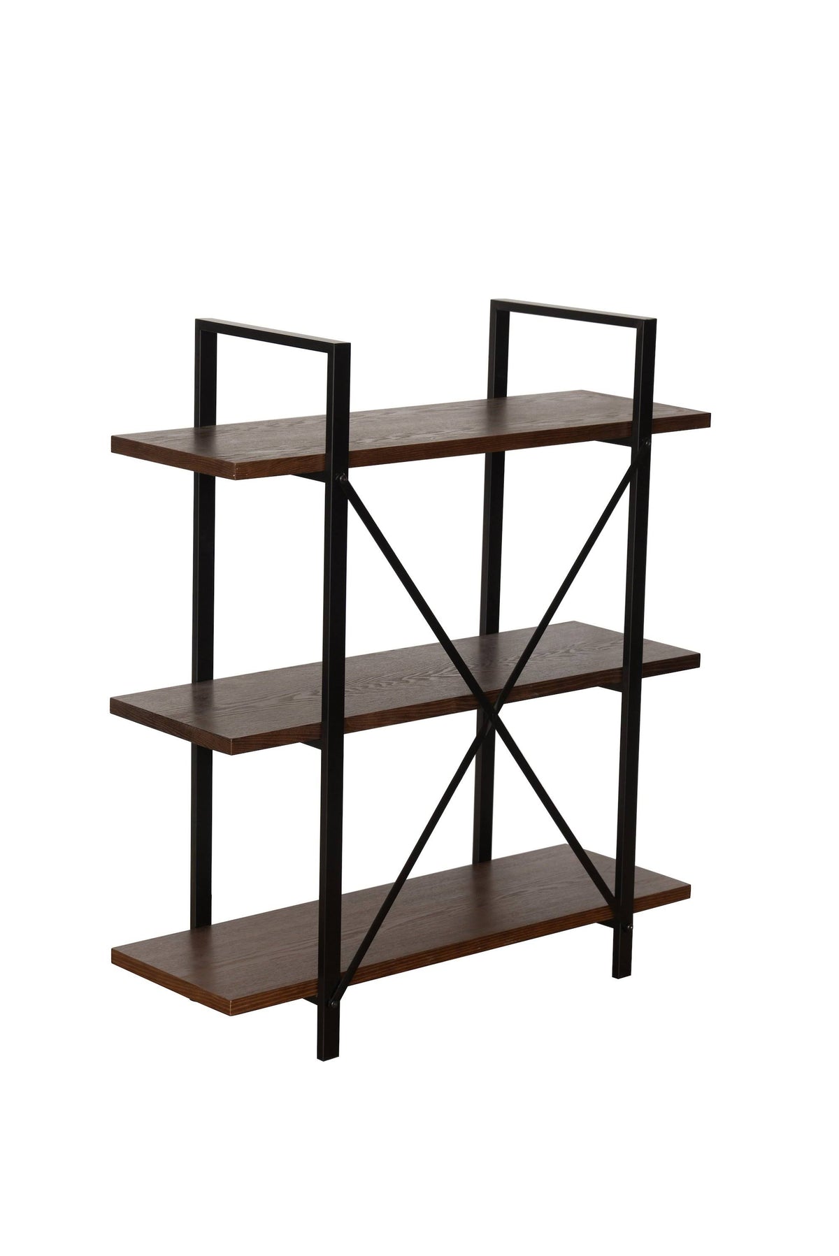 Walnut Brown 3 Shelf Etagere Bookcase R4206