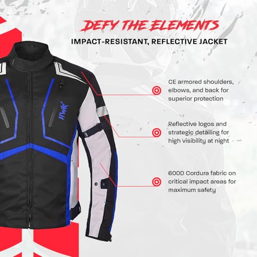 Motorcycle Jacket with Cordura Fabric and Armor Foam Padding Red 2X-Large M87182