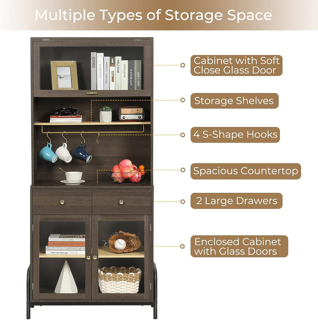 Buffet Cabinet with Storage, 71 Inches D943