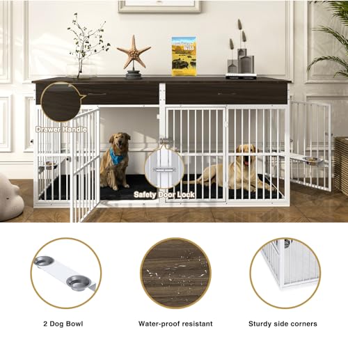 Brown Wooden Dog Crate Furniture W227