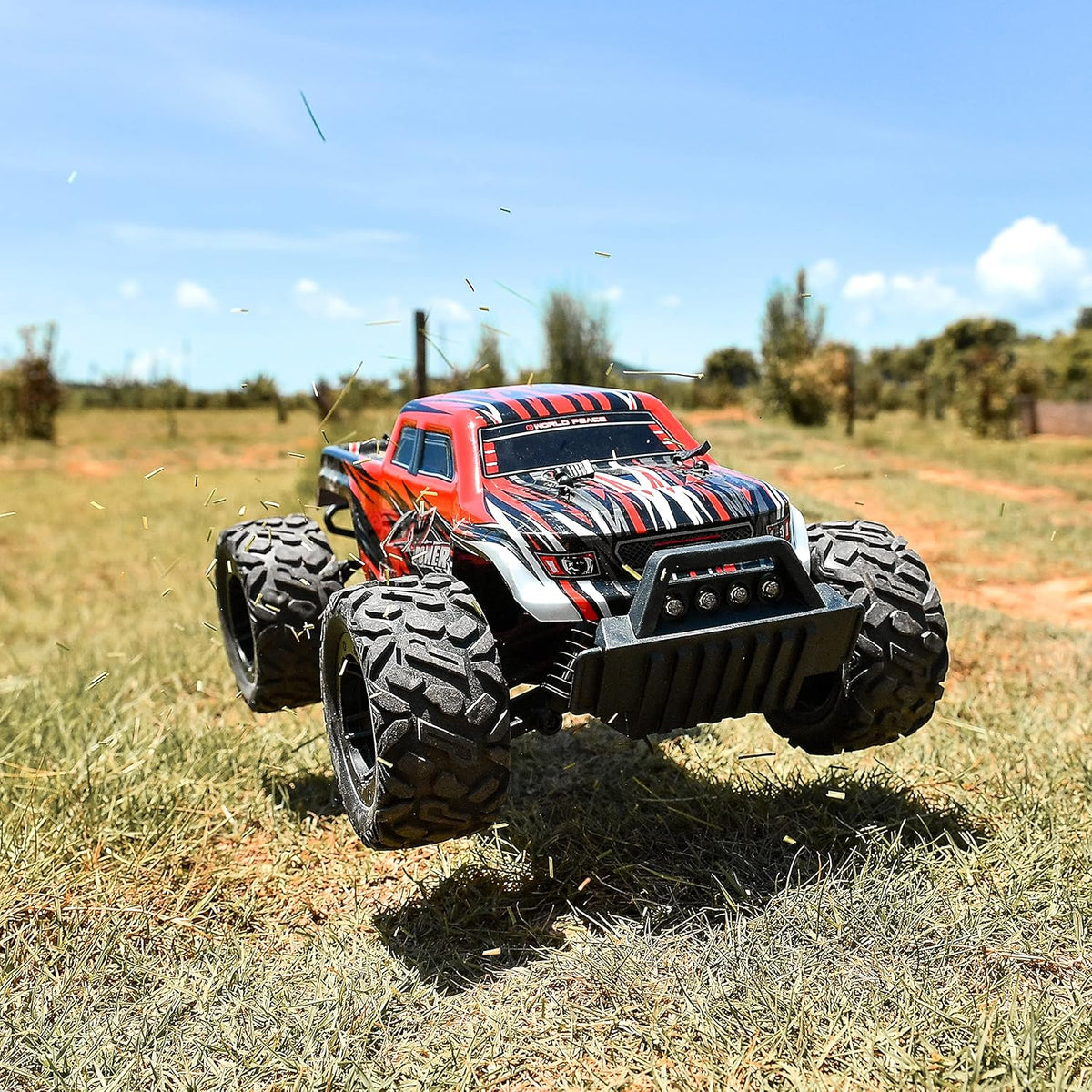 RC Cars 1:14 Scale Remote Control Car, 4WD Top Speed 25 Km/h Electric Toy Off Road RC Car Truck Crawler with Two Rechargeable Batteries F43500