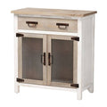 White/Oak Brown 2-Door Storage Cabinet E7667