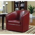Red Faux Leather Swivel Armchair N414842