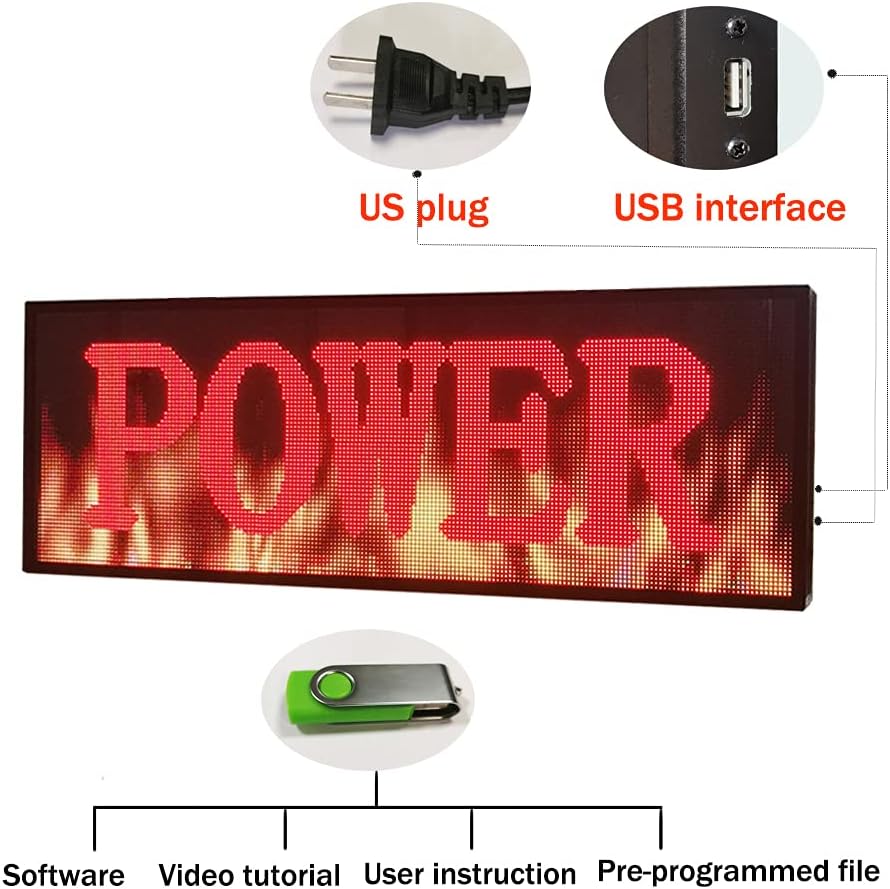 39x14 Indoor Full Color LED Scrolling Display Message Board A690037