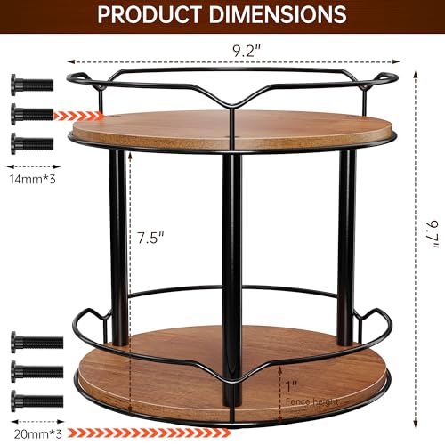 2 Tier 12.4" Wooden Rotating Lazy Susan Organizer F282