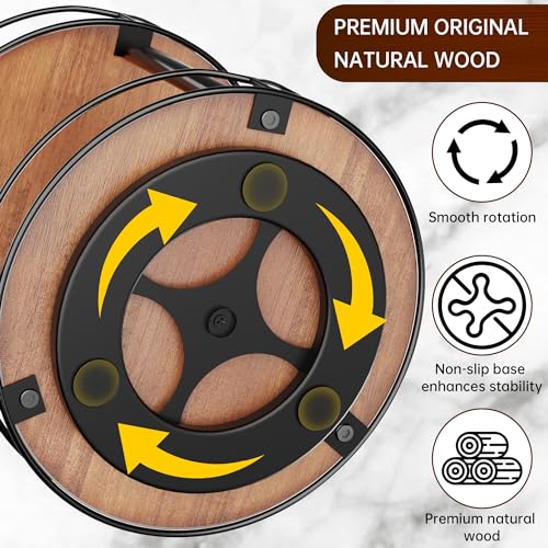 2 Tier 12.4" Wooden Rotating Lazy Susan Organizer F282