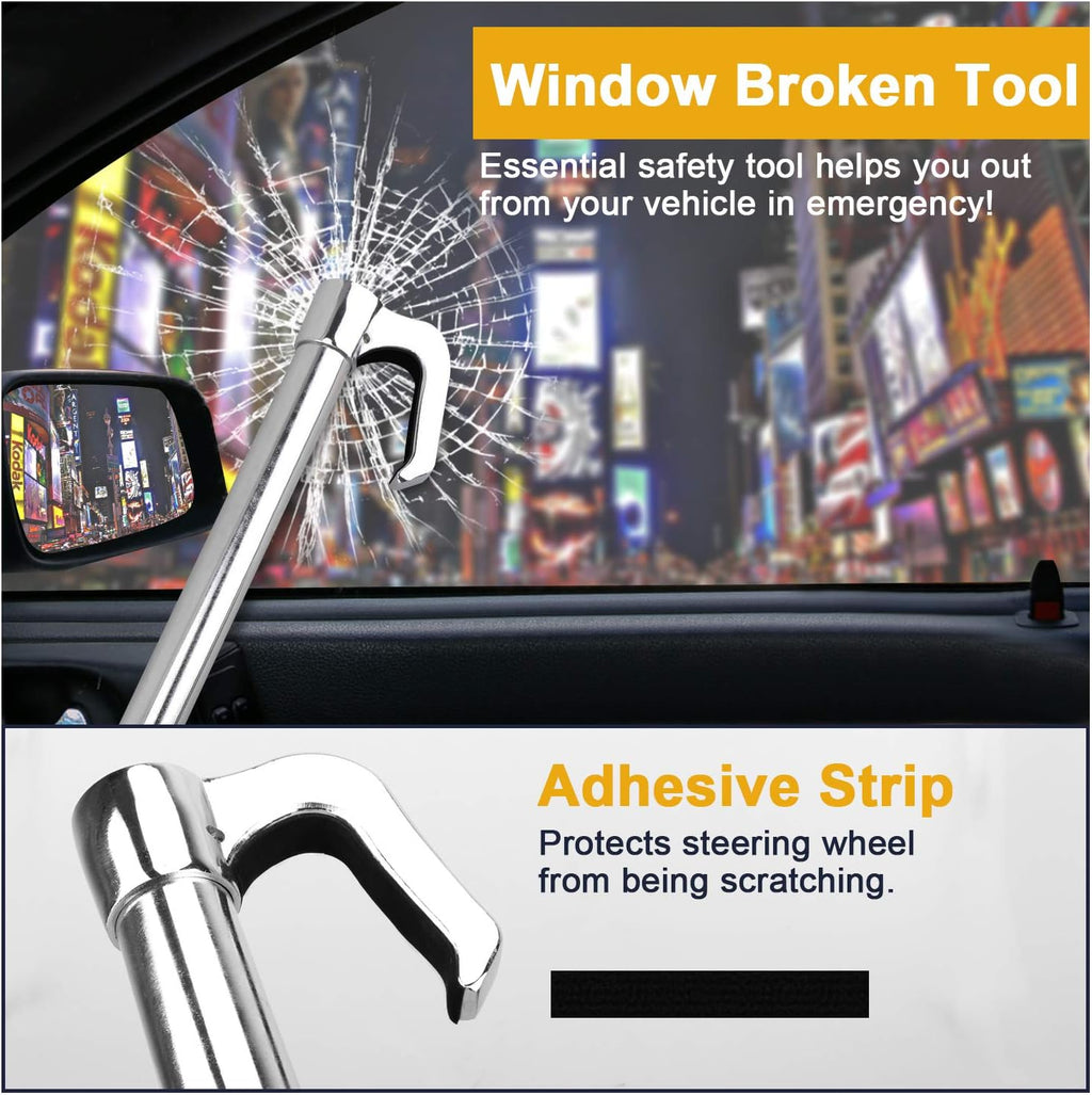 Universal Steering Wheel Brake Lock Retractable Double Hook Car Clutch Pedal Lock with 3 Keys I8264