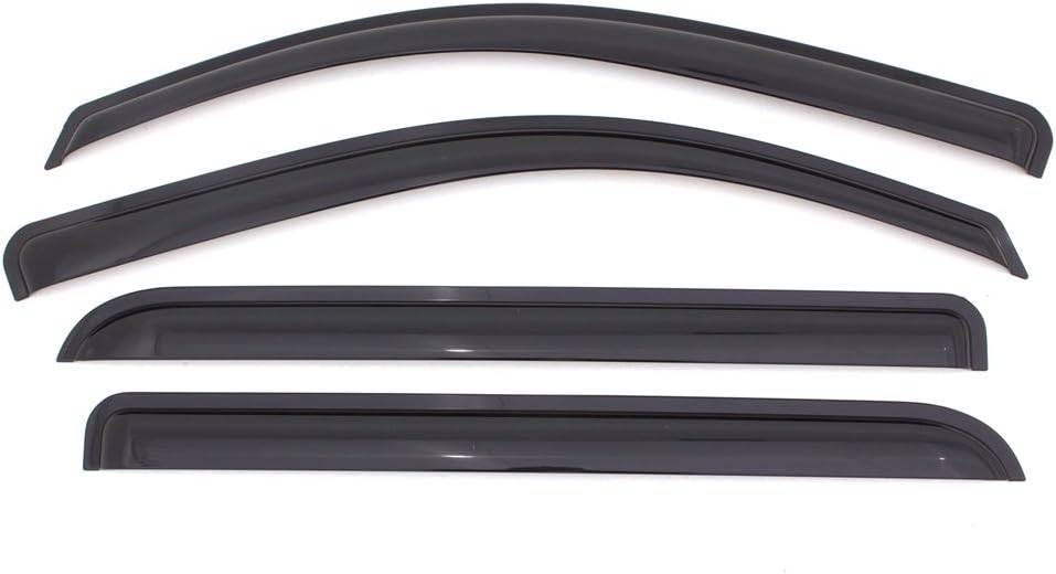 Dark Smoke 4-Piece Side Window Deflector for Ford F-150 Crew Cab D750151
