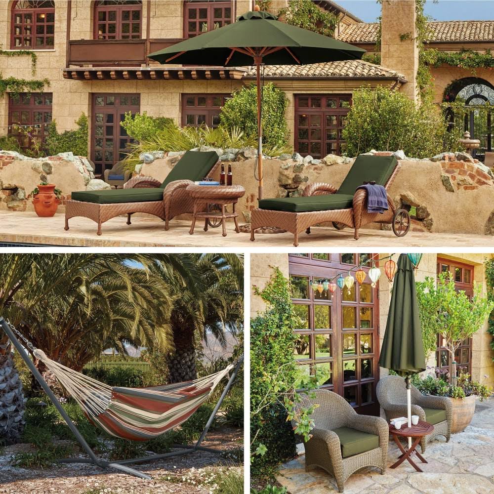 Heather Fern Green Stripe Hammock with Steel Stand O310007