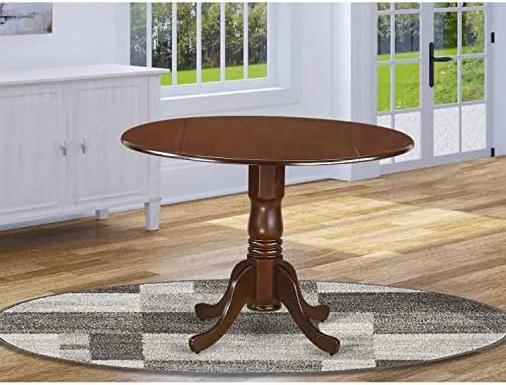 Round Solid Wood Dining Table with Dropleaf 42x42 Inch K161