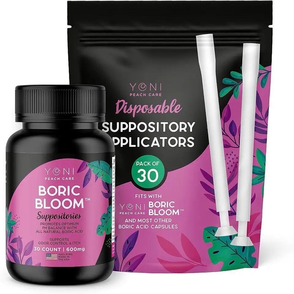 Boric Acid Suppositories and Applicator Bundle 30 Suppository 30 Applicators D552515