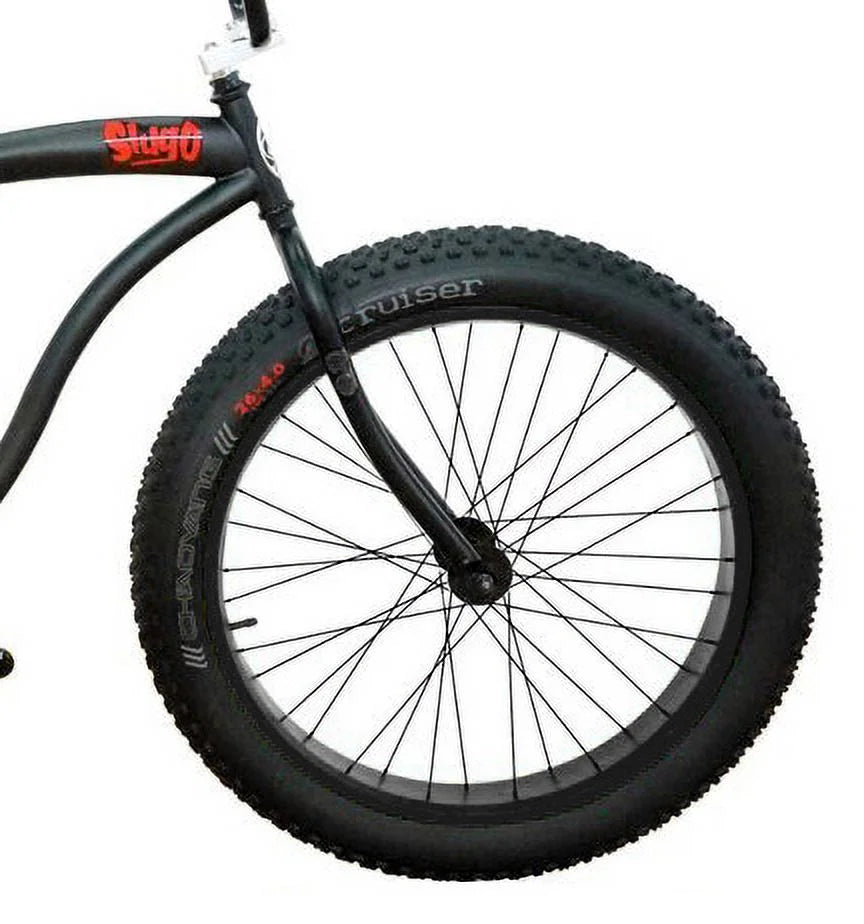 26 Beach Cruiser Coaster Brake Single Speed Matt Black C128