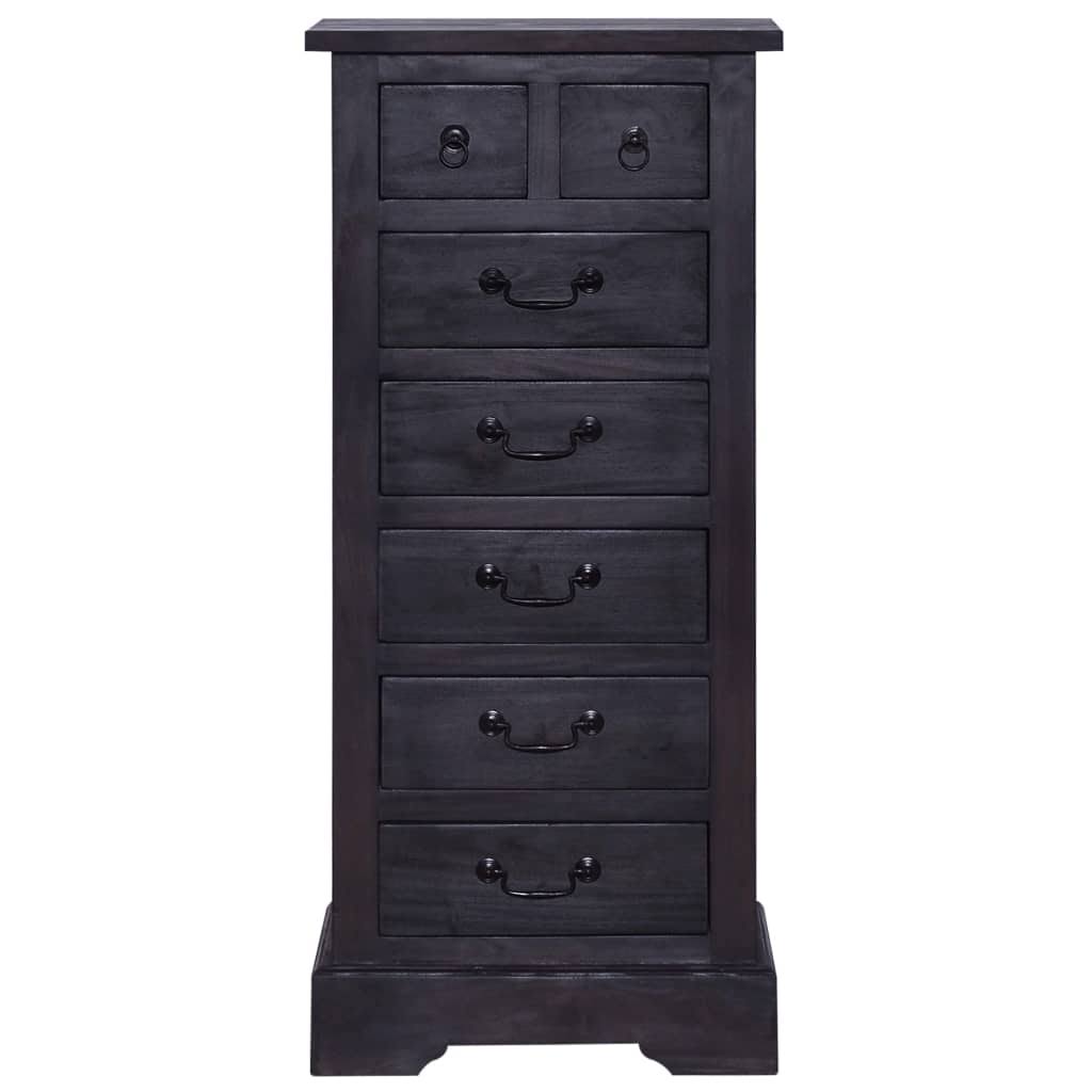 Black Solid Mahogany Wood Chest of Drawers L710