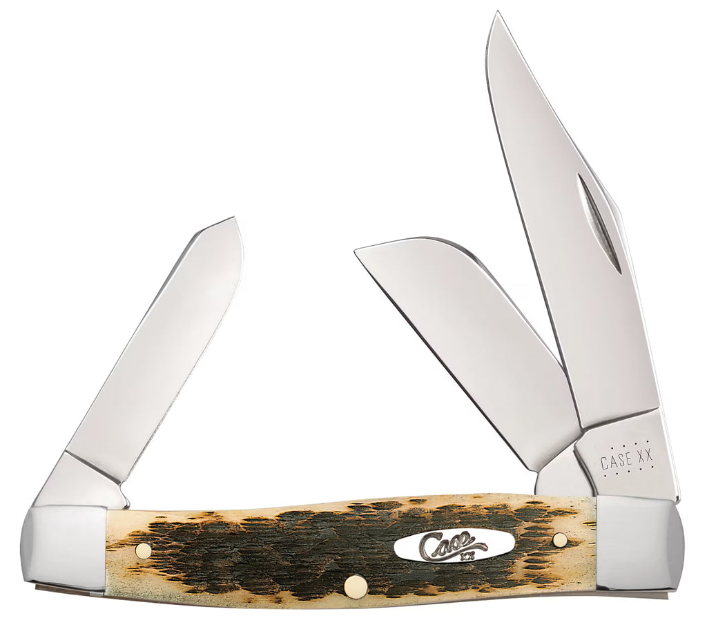 Smooth Jigged Amber Bone Stockman Knife B948
