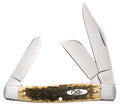 Smooth Jigged Amber Bone Stockman Knife B948