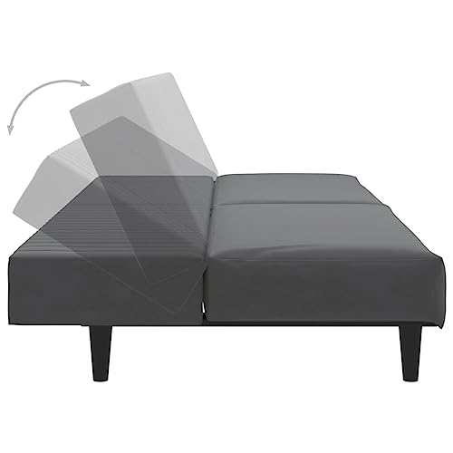 Dark Gray Velvet 2-Seater Sofa Bed X5555