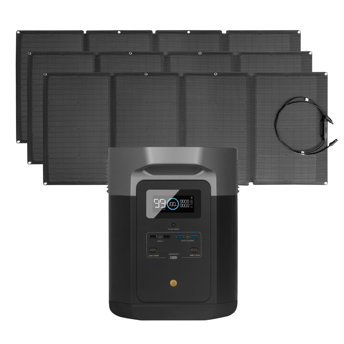 Portable Power Station and 3 x Portable Solar Panel Z737