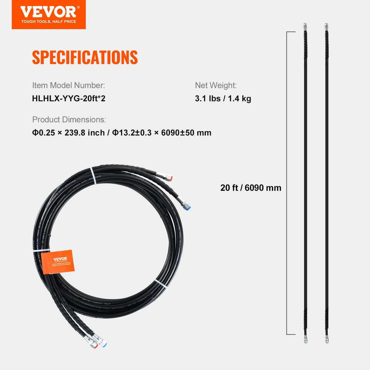 20 ft Hydraulic Steering Hose N842