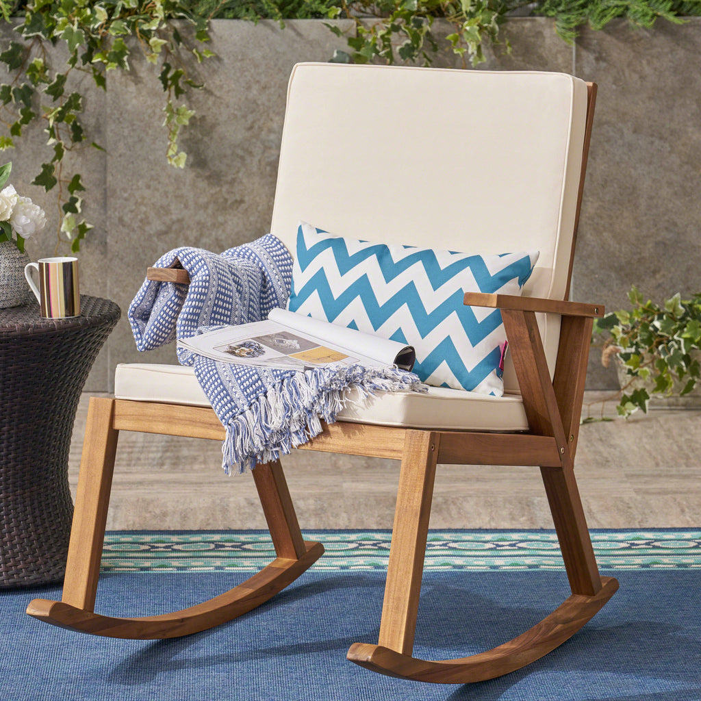 Gray Acacia Wood Rocking Chair U7166
