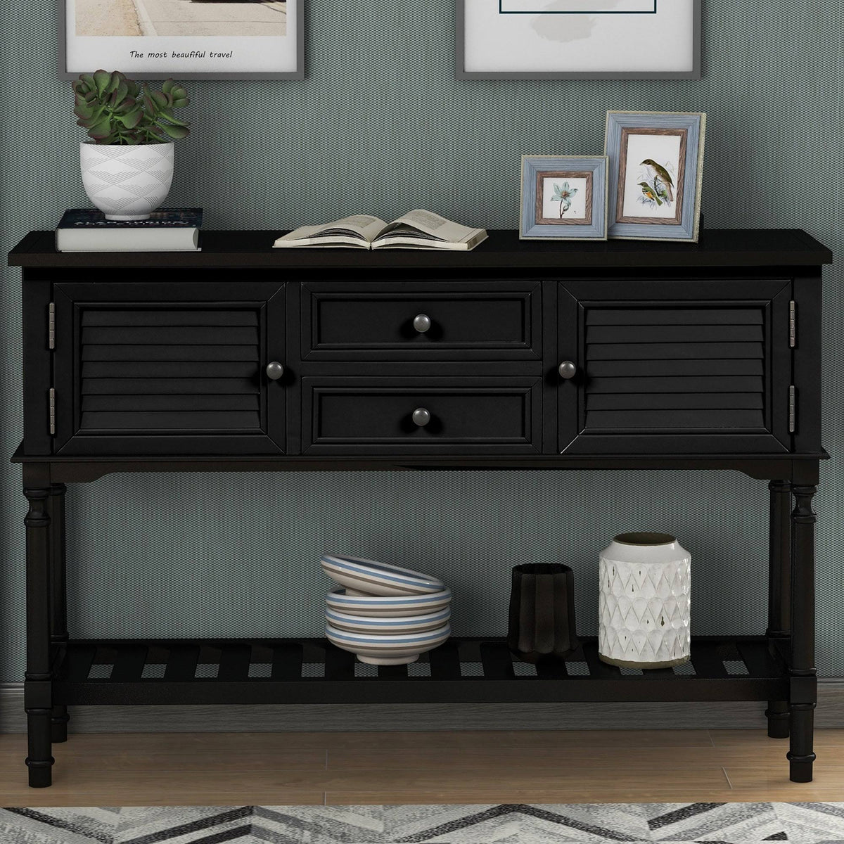 Black 47'' Sofa Table Console Table I740