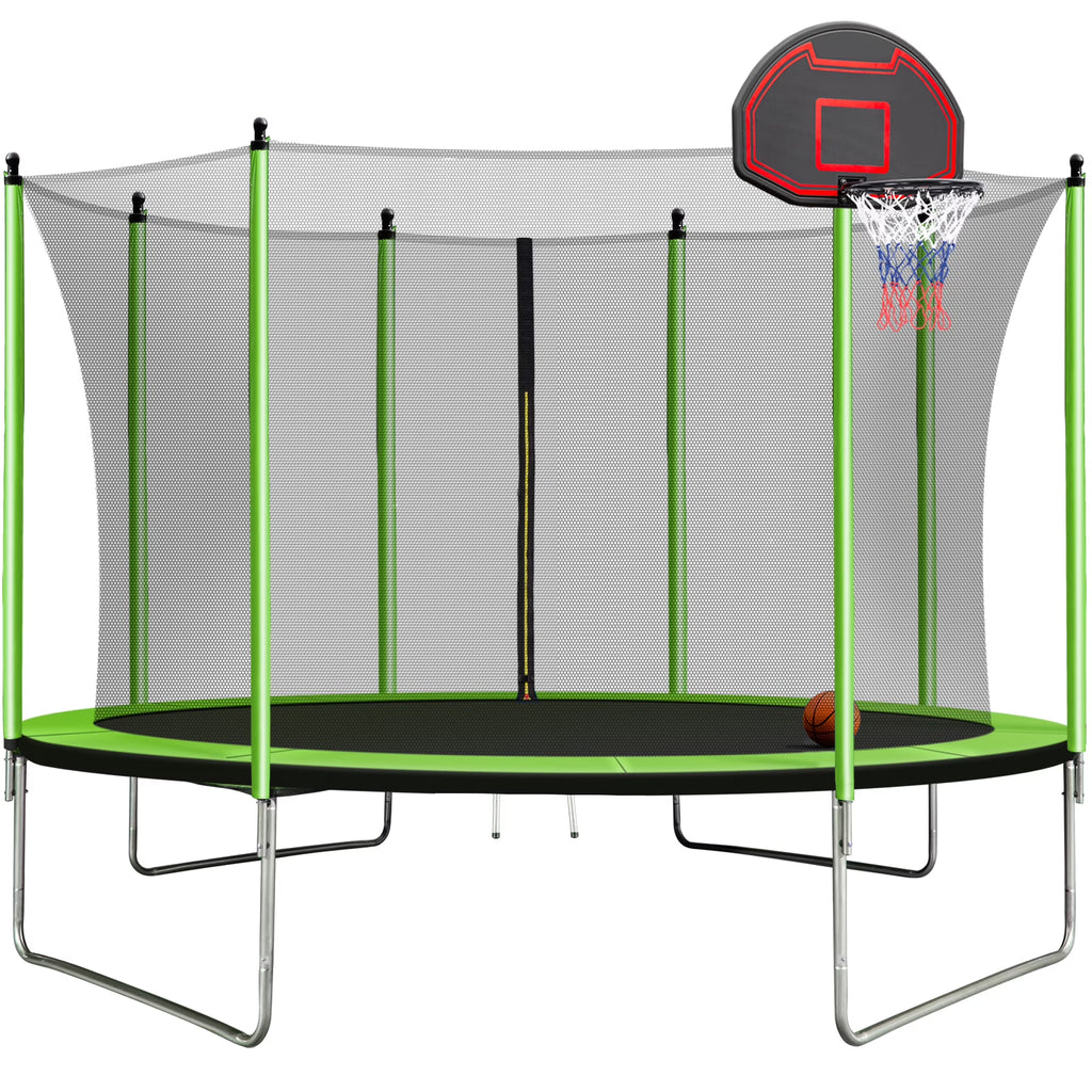 10FT Trampoline with Basketball Hoop and Ladder D79370