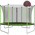 10FT Trampoline with Basketball Hoop and Ladder D79370