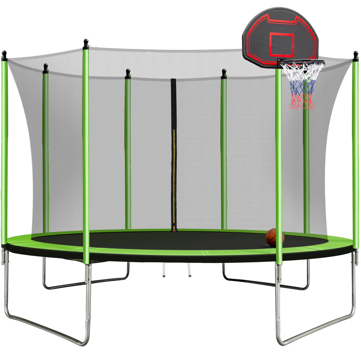10FT Trampoline with Basketball Hoop and Ladder D79370