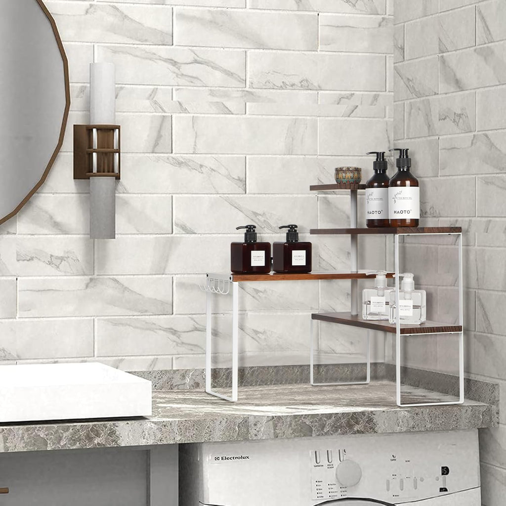 4-Tier Countertop Shelf with Hooks T7033