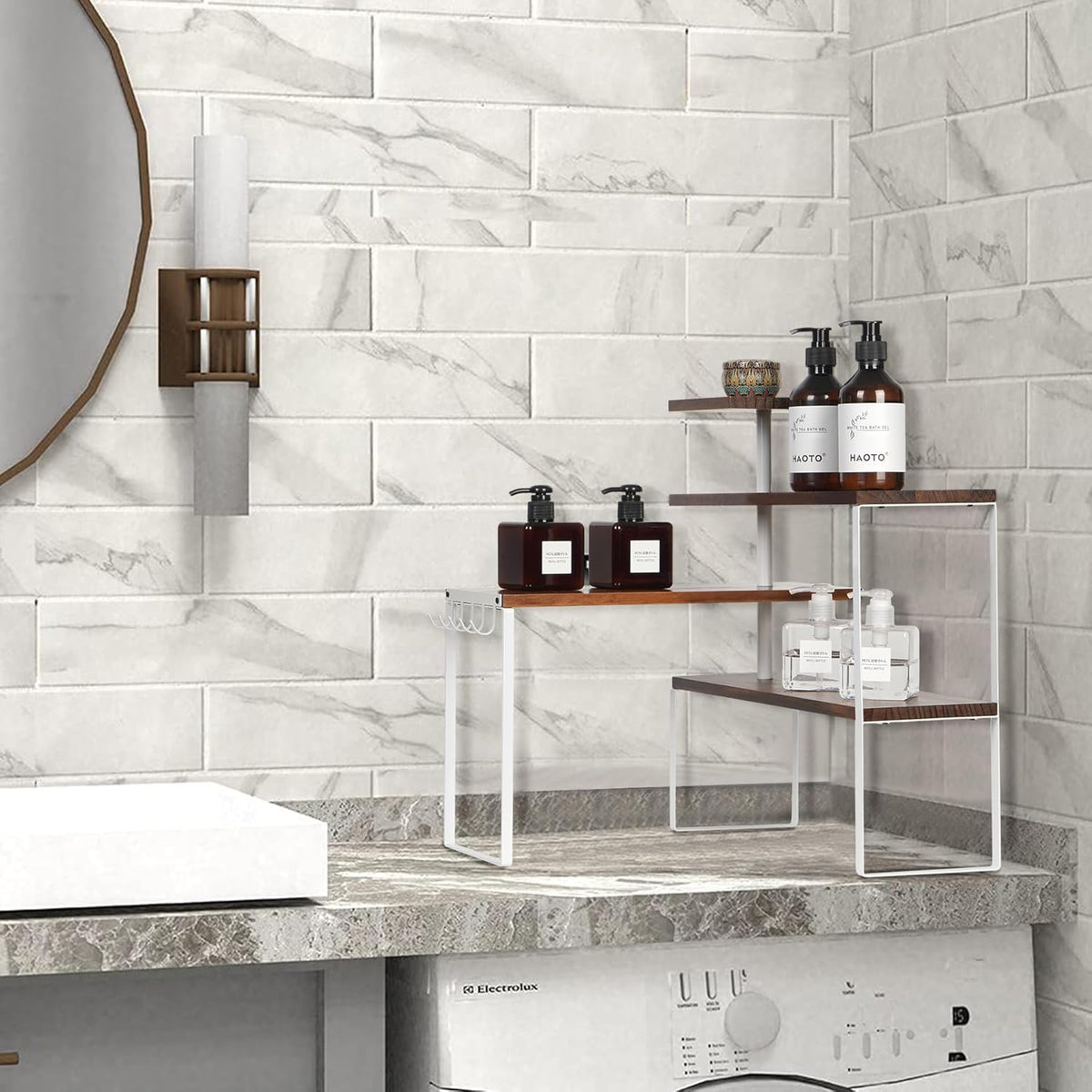 4-Tier Countertop Shelf with Hooks T7033