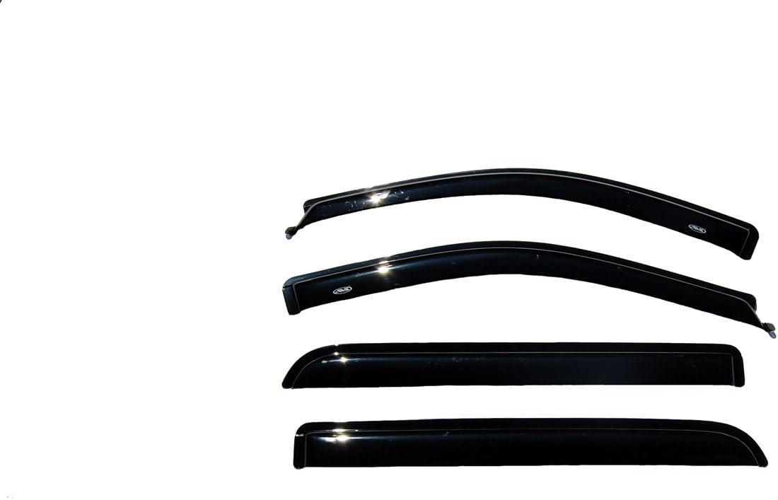 Dark Smoke 4-Piece Side Window Deflector for Ford F-150 Crew Cab D750151