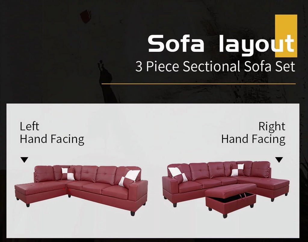 Red Right Hand Facing Sectional Sofa K657992