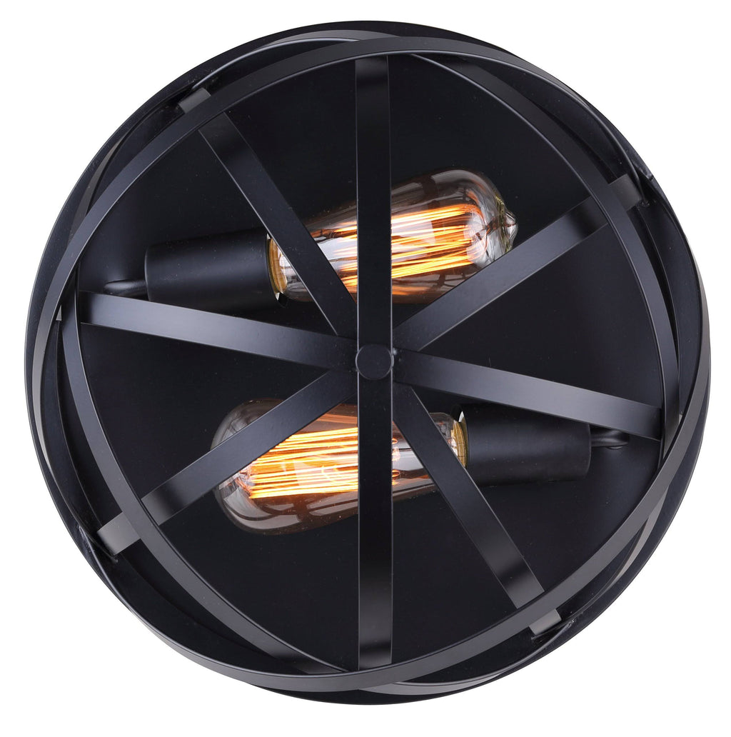 2 Light Flush Mount Black C955