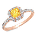 18k Rose Gold Citrine Halo Ring A152511