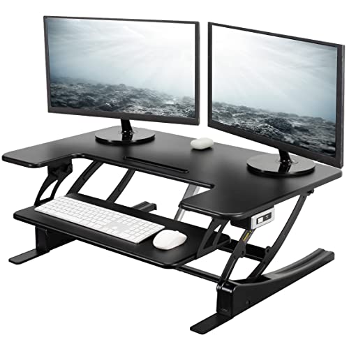 36 inch Electric Height Adjustable Stand Up Desk Converter Black G1139