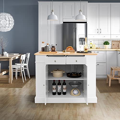Black Rubber Wood Kitchen Island with Drop Leaf B180