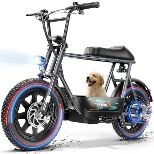 Electric Scooter with Seat, Fat Tire, Storage Basket Z886