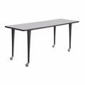 Gray/Black Post Leg Desk with Casters E217991