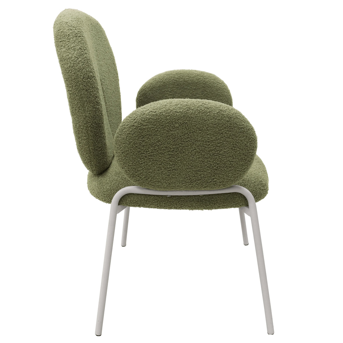 Green Boucle Dining Chair with Arms R5636