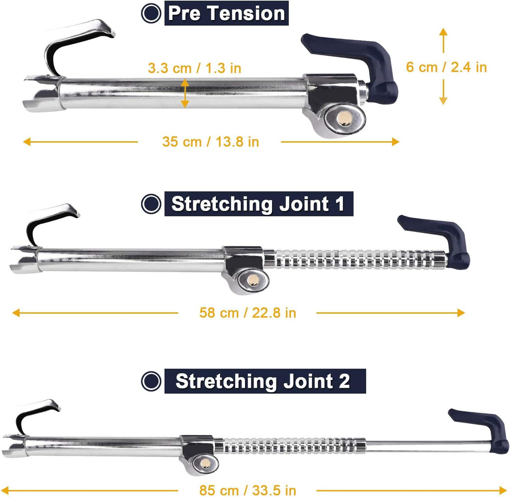 Universal Steering Wheel Brake Lock Retractable Double Hook Car Clutch Pedal Lock with 3 Keys I8264