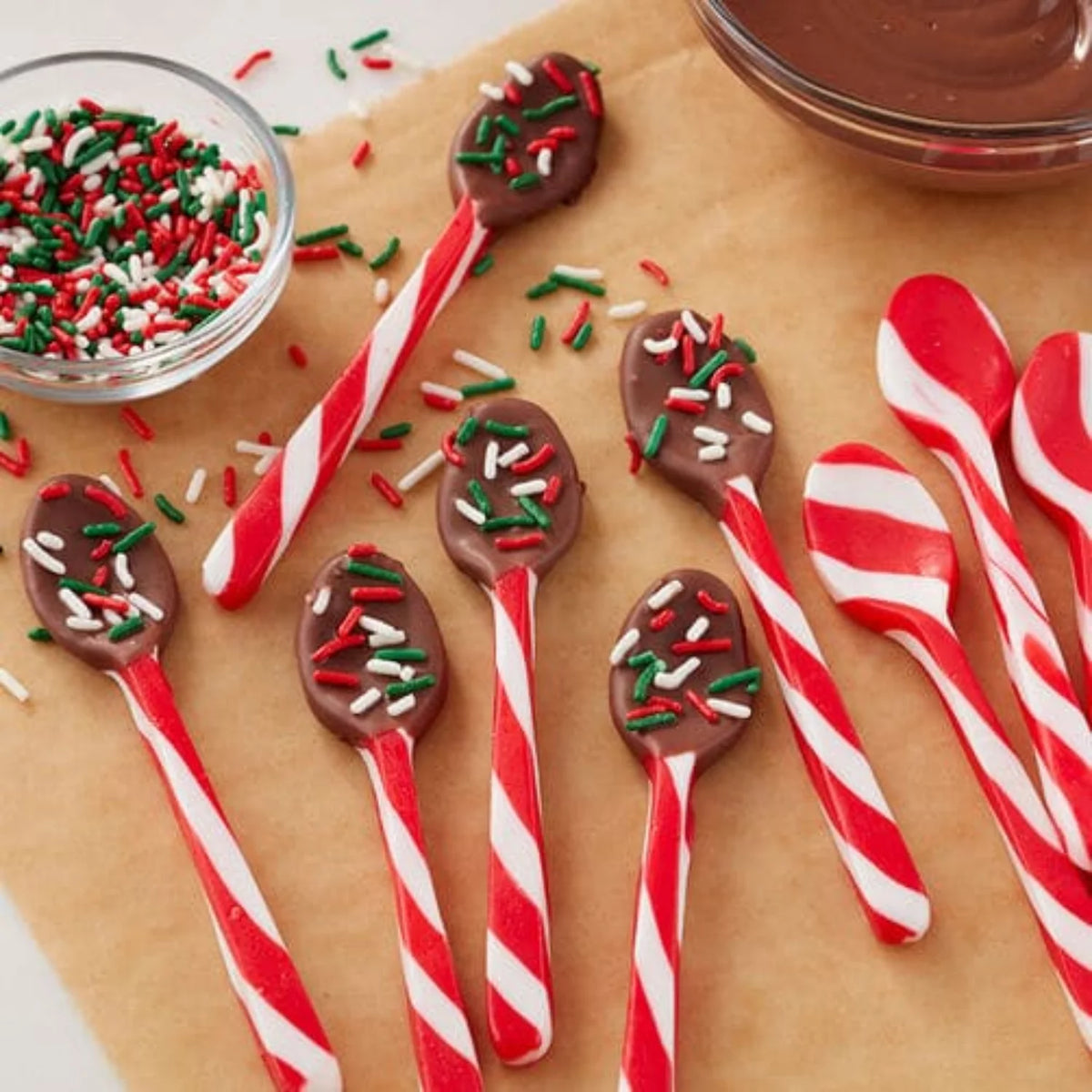 48ct Peppermint Hard Candy Spoons with Storage Carrier I43268