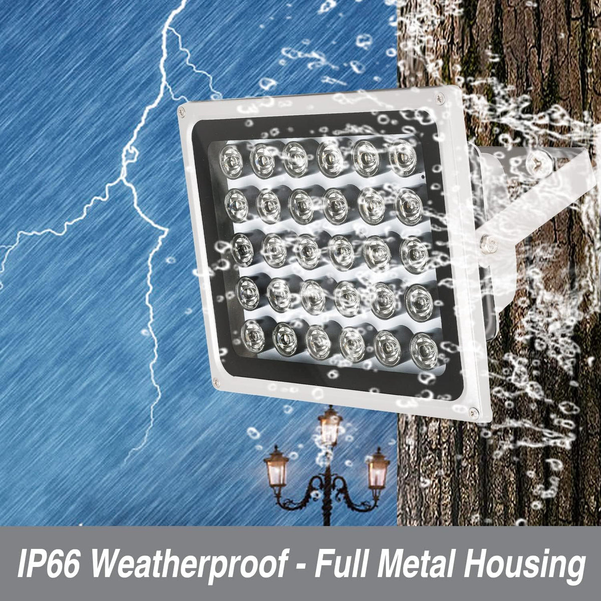 IR Illuminator 850nm 30-LEDs Waterproof Metal Housing G387