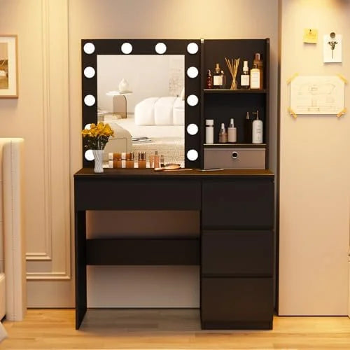 White Vanity Desk Set with Mirror & Light Z3400