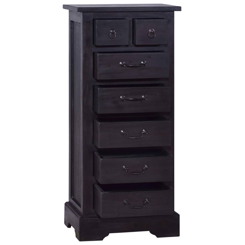 Black Solid Mahogany Wood Chest of Drawers L710