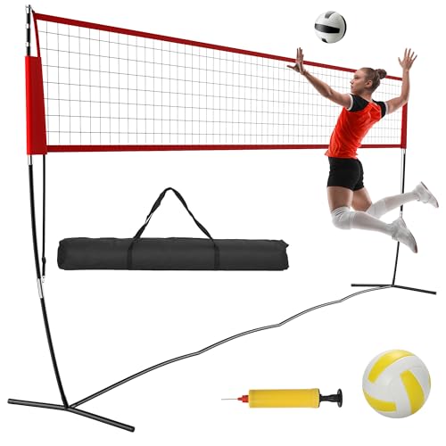 Portable Volleyball Training Net with Adjustable Heights E10381