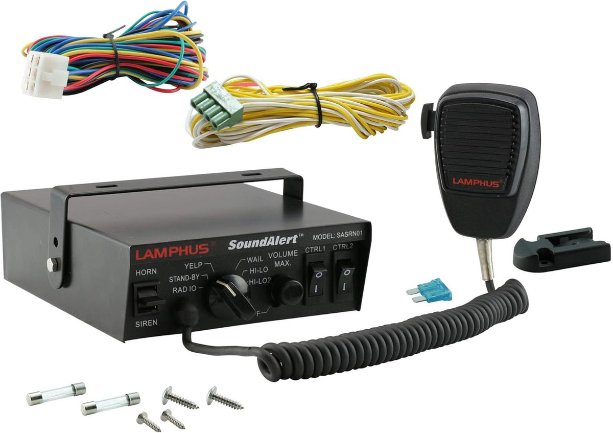 12V 100W Police Siren PA System Amplifier Controller with Handheld Microphone O94873