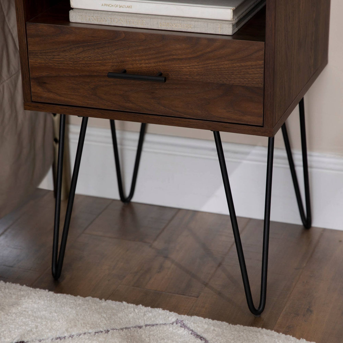 Dark Walnut Single Drawer Side Table K53873