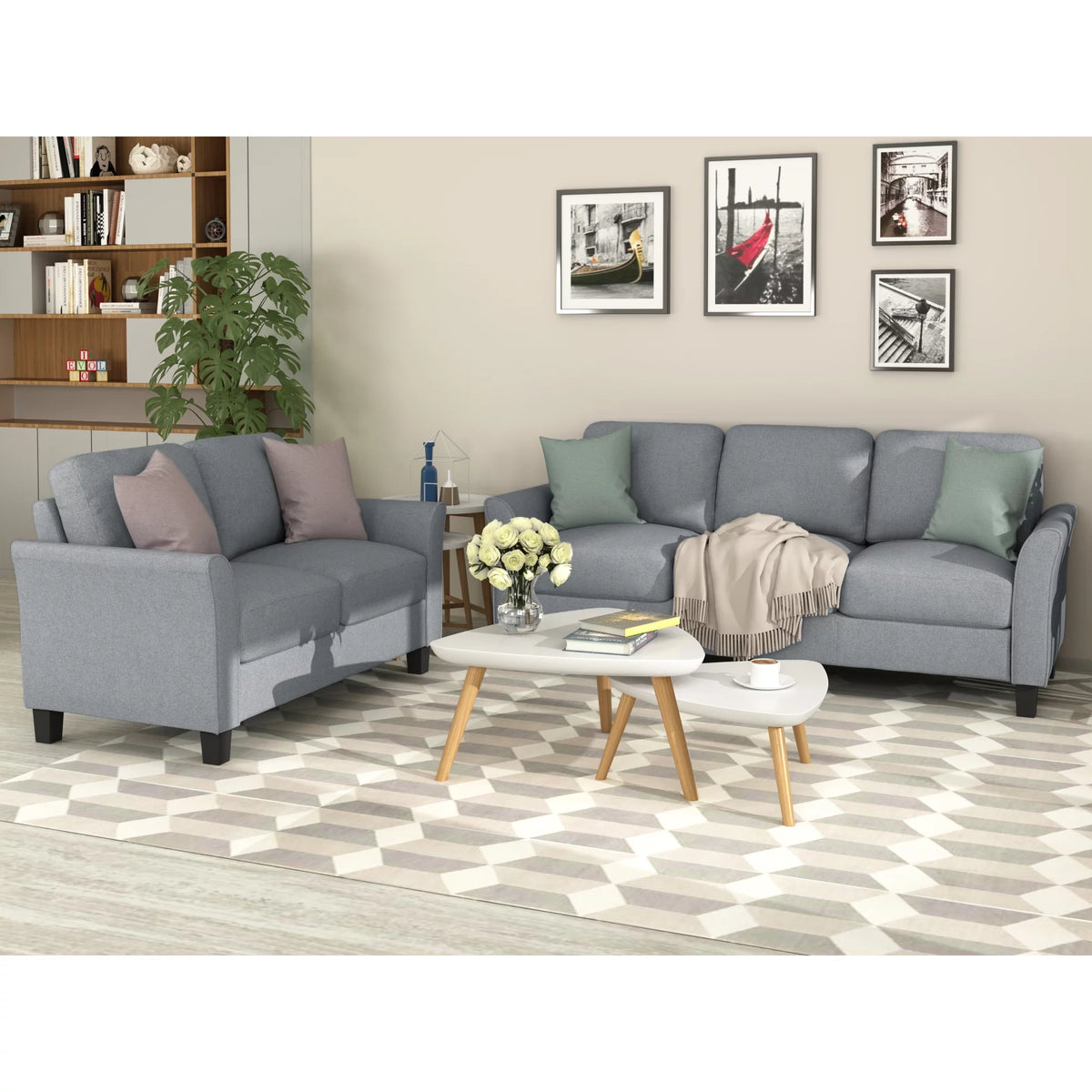 Gray Loveseat and 3-seat Sofa N32027